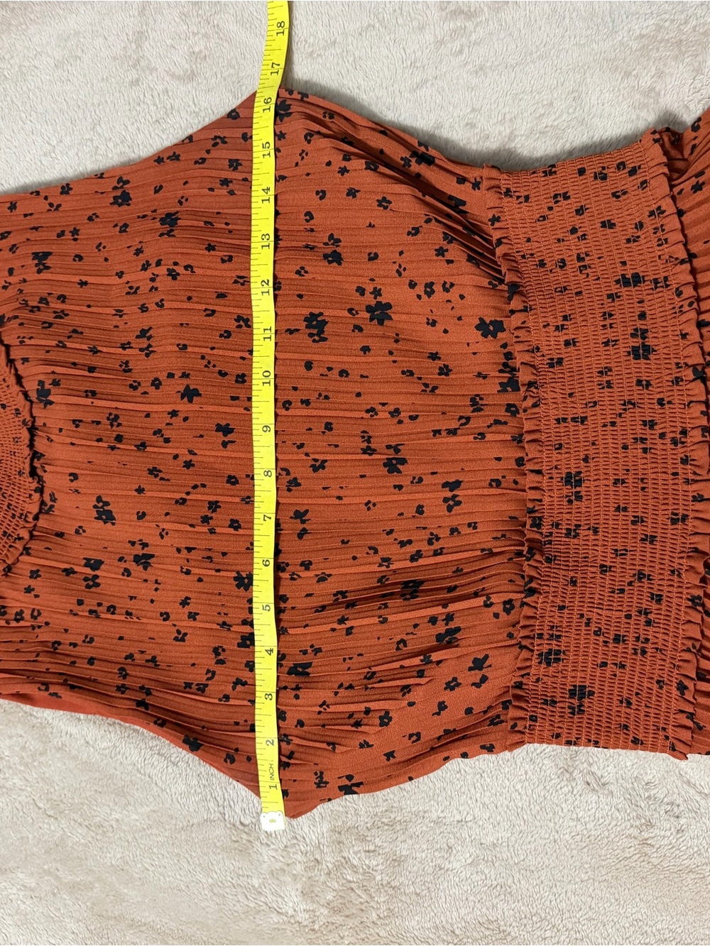 Nanette Lepore Rust Floral Pleated Midi Dress - Picture 4 of 7